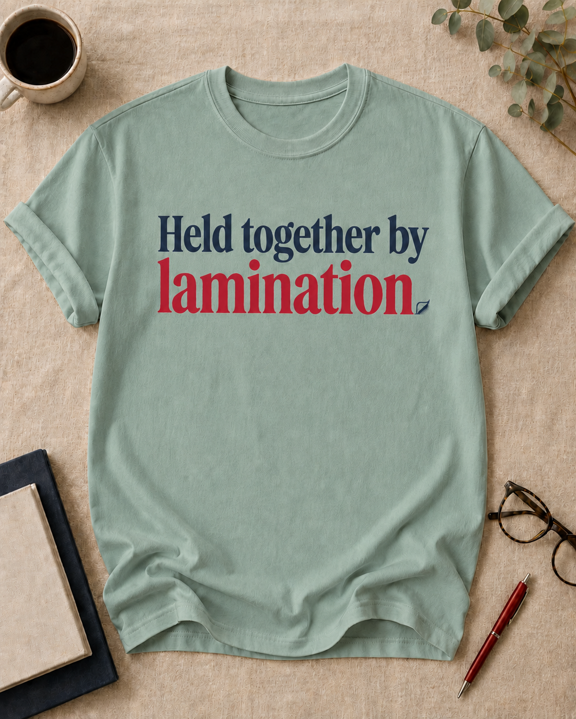 Held together by lamination.