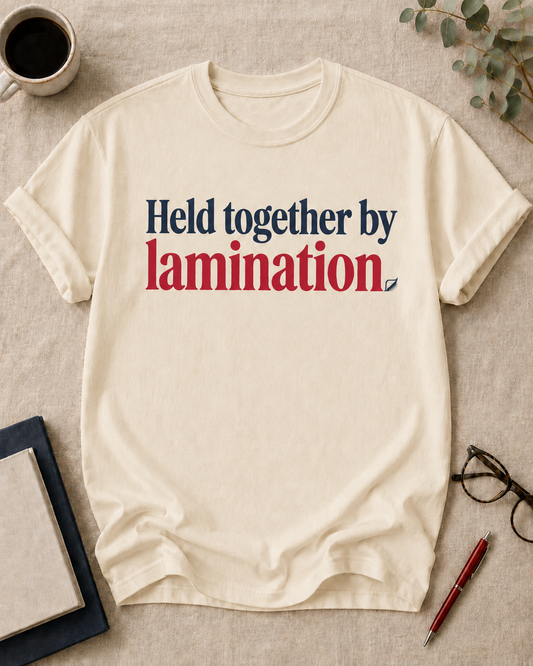 Held together by lamination.